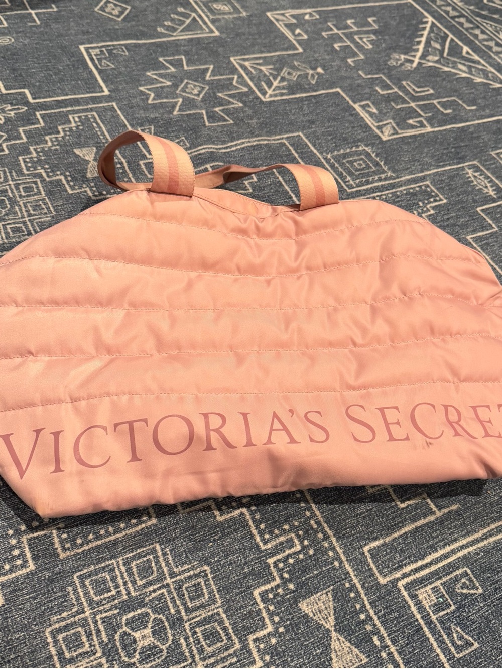 Victoria's Secret Pink Quilted Tote with Logo